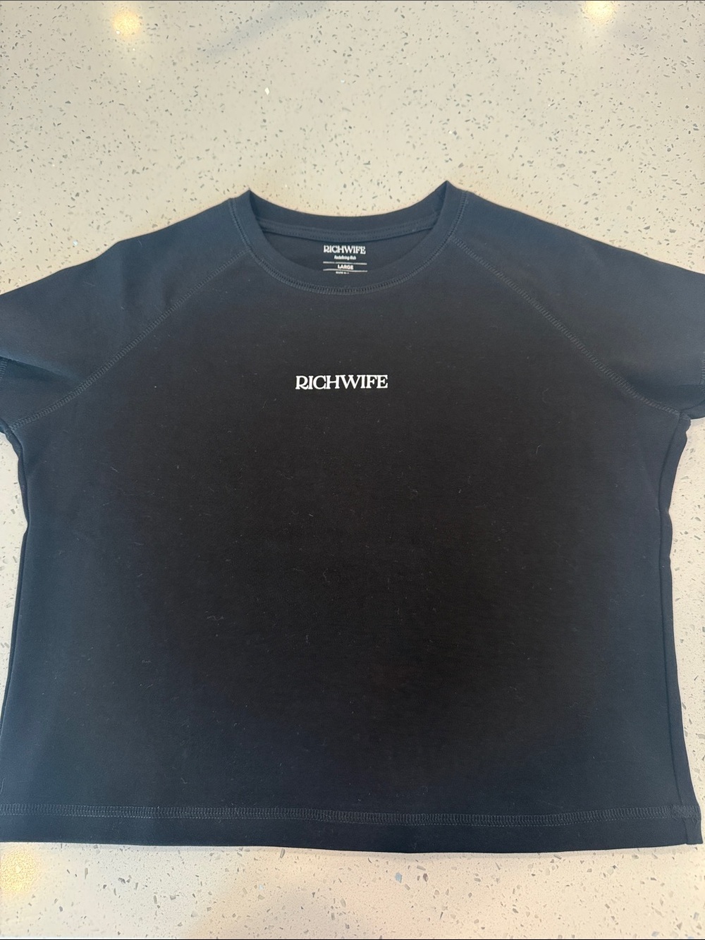 RICHWIFE Black Logo Cropped Tee